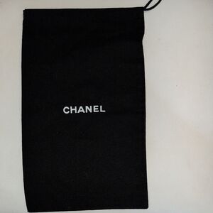 CHANEL Black and White Logo Dust Bag